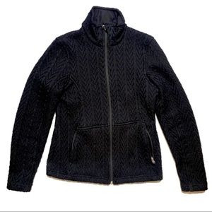 Gently Loved Spyder Core Sweater Black Women's Full-Zip Cable Knit Jacket, Sz. S